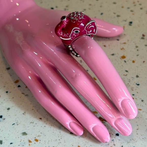 Pink Elephant Ring with Stretch Comfort Band - Picture 4 of 10
